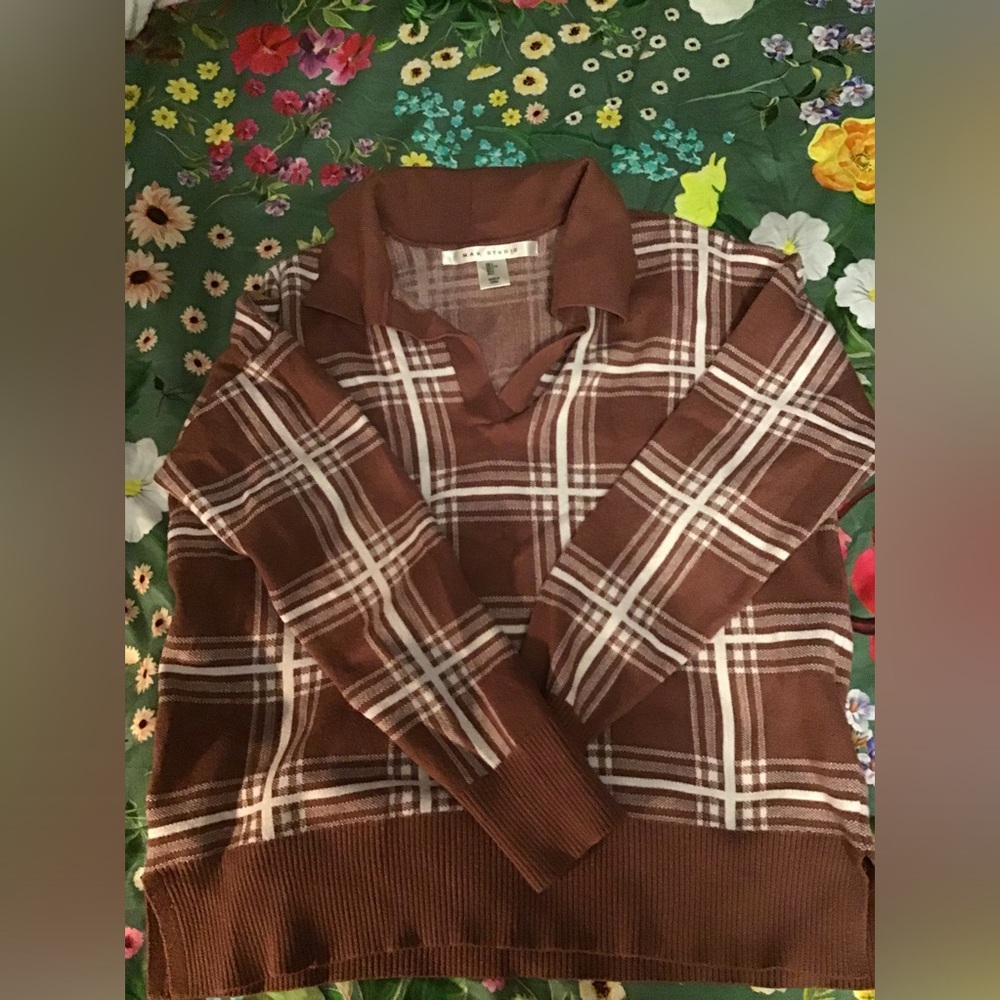 Max Studios| Collared Brown sweater